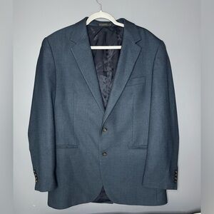 Lauren Ralph Lauren Suit Jacket Mens 44L Navy Blue Solid Two Button Sport Coat